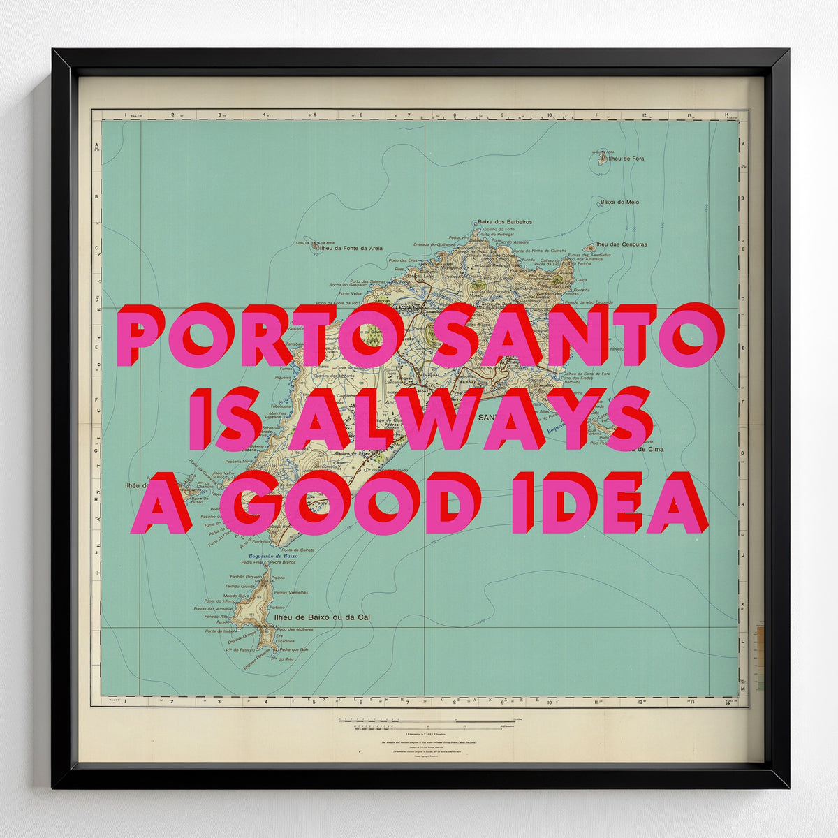 Porto Santo Retro Pop Art Map Print (square) - Magic Posters