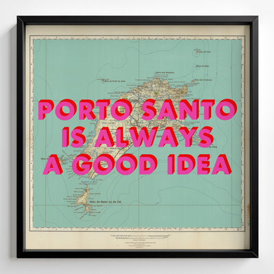 Porto Santo Retro Pop Art Map Print (square) - Magic Posters