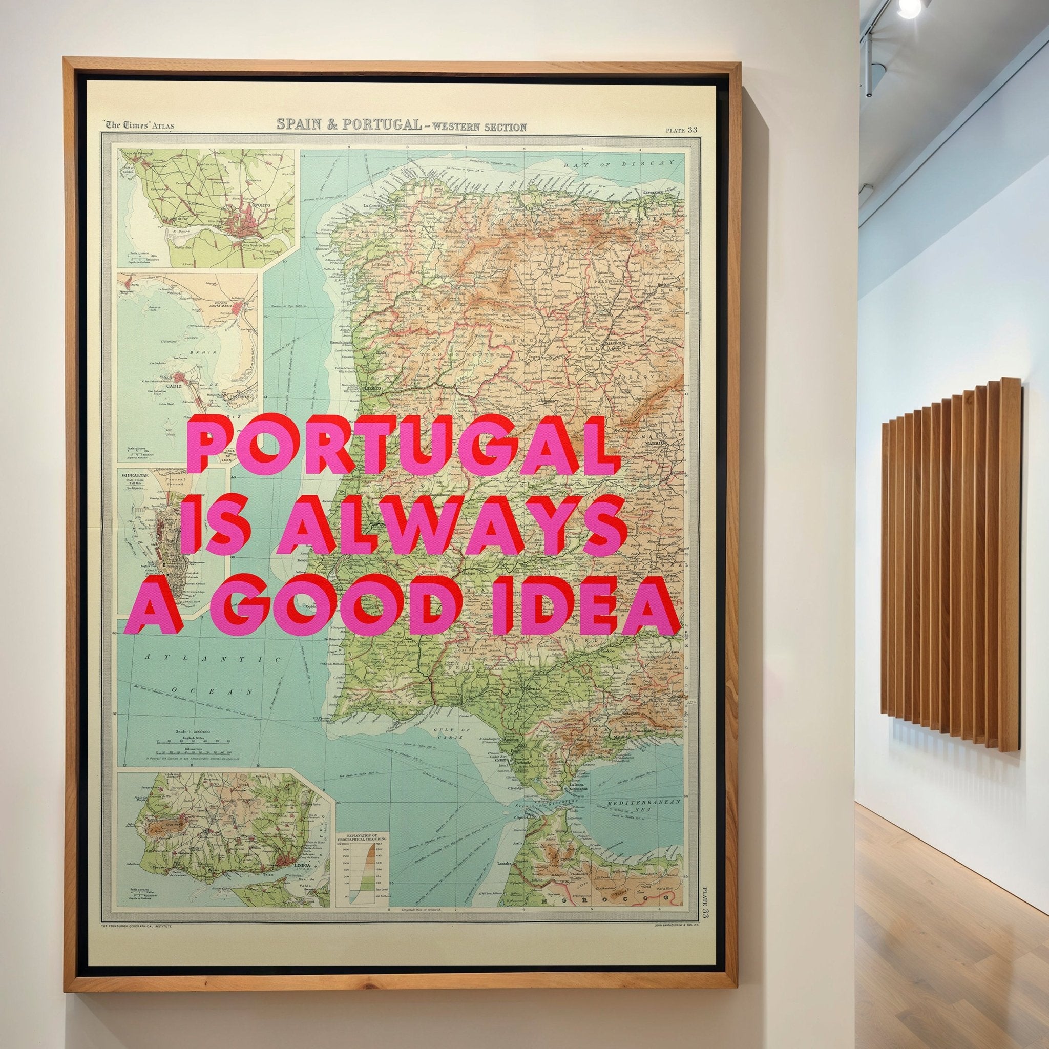 Portugal Retro Pop Art Map Print - Magic Posters