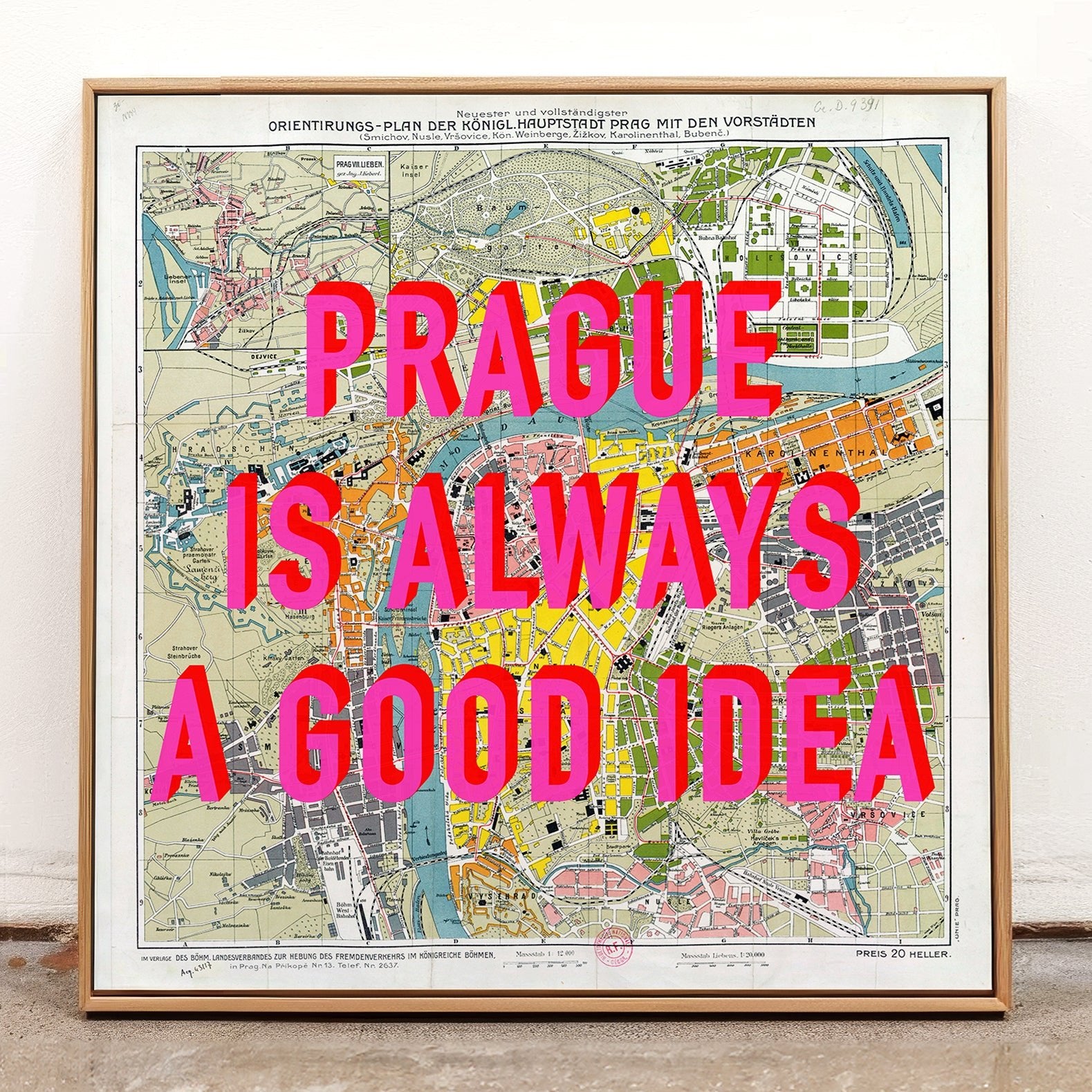 Prague Retro Pop Art Map Print - Magic Posters
