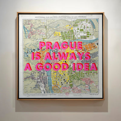 Prague Retro Pop Art Map Print - Magic Posters