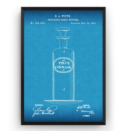 Prescription Bottle 1876 Patent Print - Magic Posters