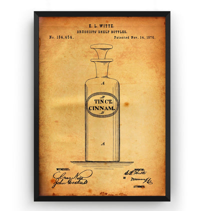 Prescription Bottle 1876 Patent Print - Magic Posters