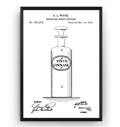 Prescription Bottle 1876 Patent Print - Magic Posters