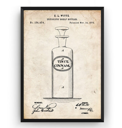Prescription Bottle 1876 Patent Print - Magic Posters