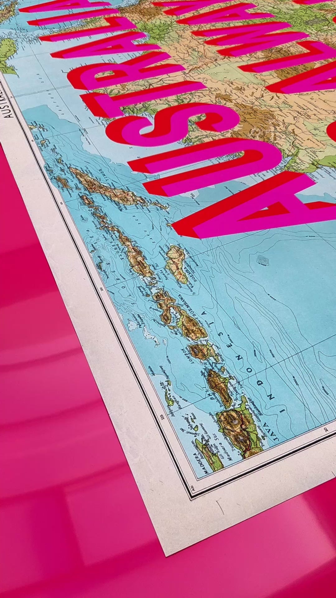 Load video: Australia Retro Pop Art Map Print