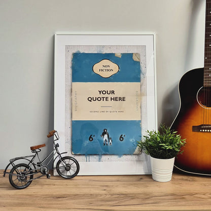 Personalised Book Cover Art Print (Blue)
