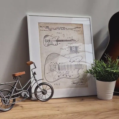 Fender Jaguar Guitar 1965 Patent Print - Magic Posters