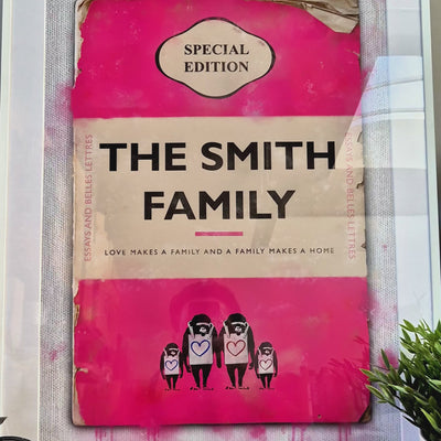 Personalised Book Cover Spacer Framed Art Print (Family Edition) UK Only - New This Week! - Magic Posters