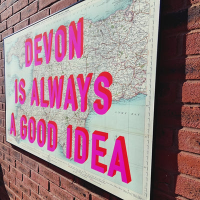 Devon Retro Pop Art Map Print - Magic Posters