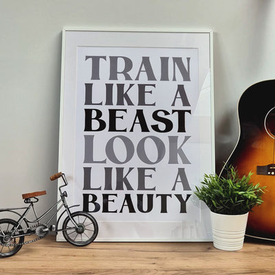 Set Of 2 Personalised Gym Quote Black And White Prints - Magic Posters