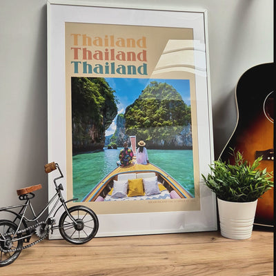 Personalised Retro Holiday Travel Photo Print - Magic Posters