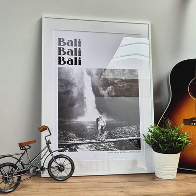 Personalised Retro Holiday Travel Black And White Photo Print - Magic Posters