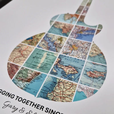 Personalised Music Concert Map Print (Guitar) - Magic Posters