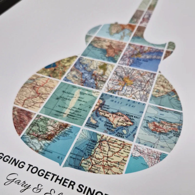 Personalised Music Concert Map Print (Guitar) - Magic Posters
