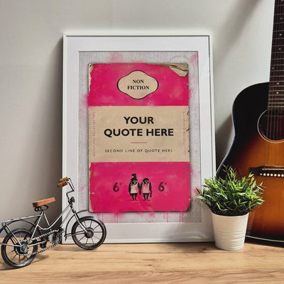 Personalised Book Cover Art Print (Pink) - Magic Posters