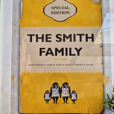 Personalised Book Cover Spacer Framed Art Print (Family Edition) UK Only - New This Week! - Magic Posters