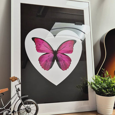 Personalised Butterfly Heart Print - Magic Posters