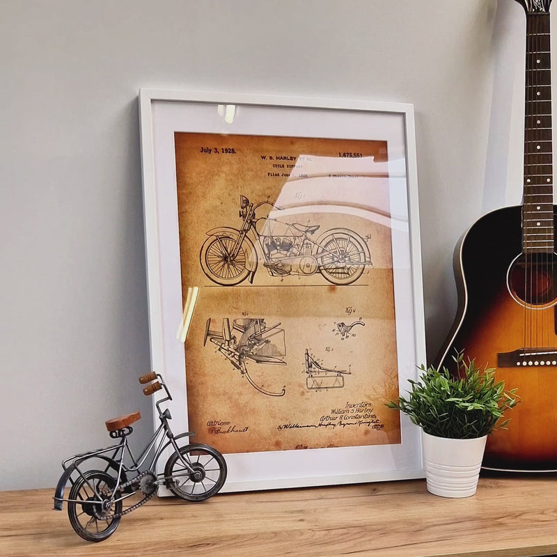 Harley Davidson Cycle Support Patent Print - Magic Posters