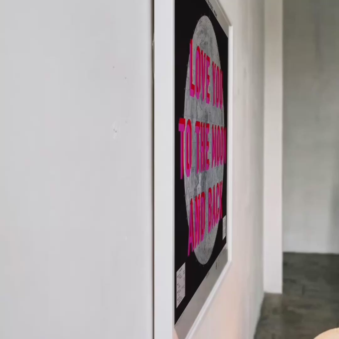 Load video: Personalised Retro Pop Art Moon Print