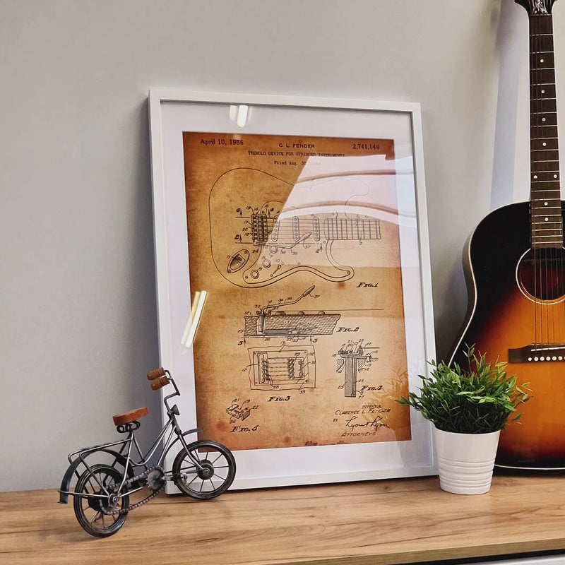 Fender Guitar Set Of 6 Patent Prints - Magic Posters