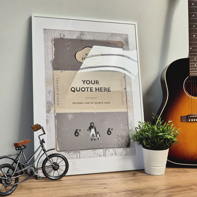 Personalised Book Cover Art Print (Grey) - Magic Posters