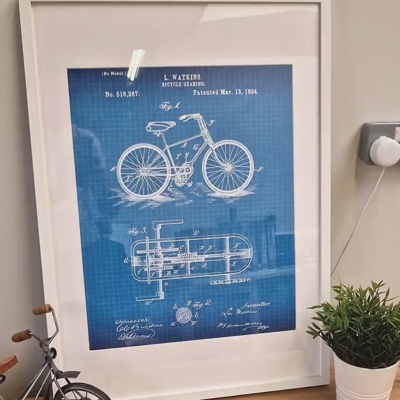 Bicycle Set Of 3 Patent Prints