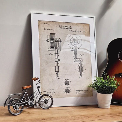 Tattoo Machine Set Of 4 Patent Prints