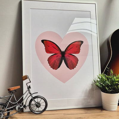Personalised Butterfly Heart Print - Magic Posters