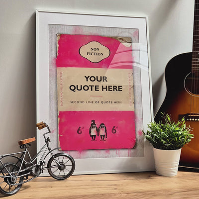 Personalised Book Cover Art Print (Pink) - Magic Posters