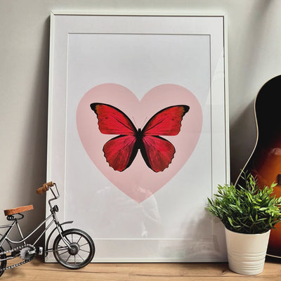 Personalised Butterfly Heart Print - Magic Posters