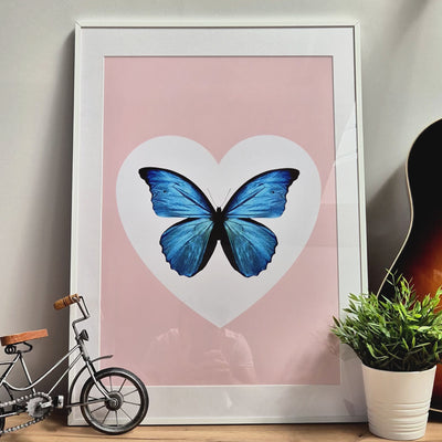 Personalised Butterfly Heart Print - Magic Posters