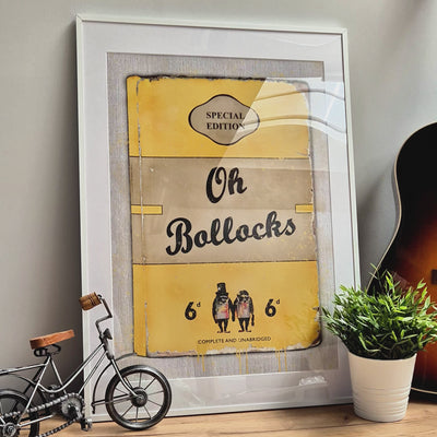 Personalised Oh Bollocks Book Cover Art Print - Magic Posters