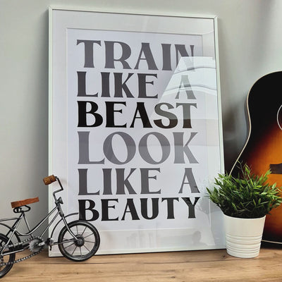 Set Of 2 Personalised Gym Quote Black And White Prints - Magic Posters