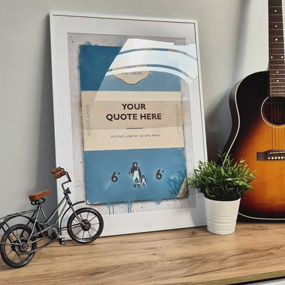 Personalised Book Cover Art Print (Blue) - Magic Posters