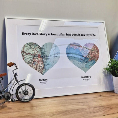 Personalised Heart Map Print - Magic Posters
