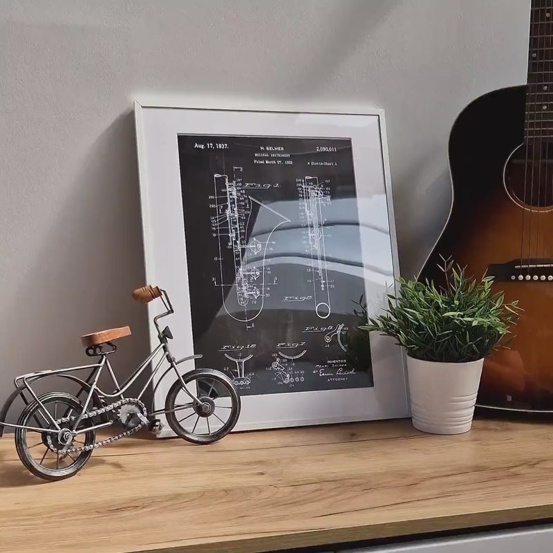 Saxophone Set Of 2 Patent Prints - Magic Posters