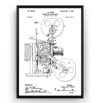 Projecting Kinetoscope 1902 Patent Print - Magic Posters