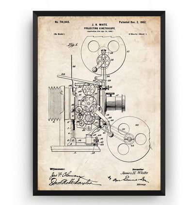 Projecting Kinetoscope 1902 Patent Print - Magic Posters
