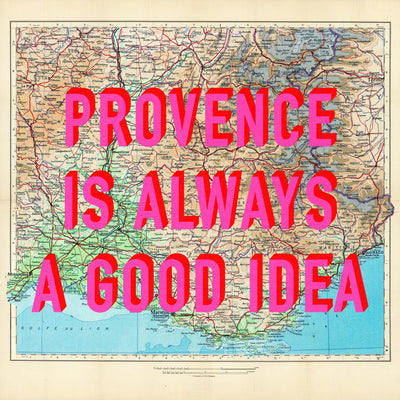 Provence Retro Pop Art Map Print (France)