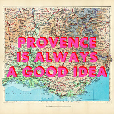 Provence Retro Pop Art Map Print (France)