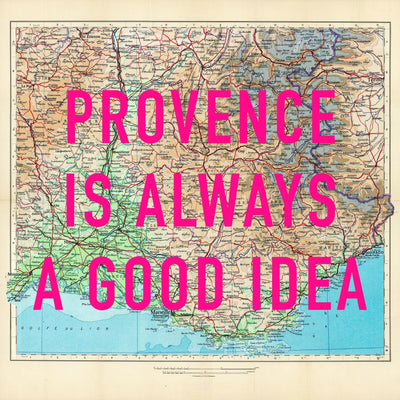 Provence Retro Pop Art Map Print (France)