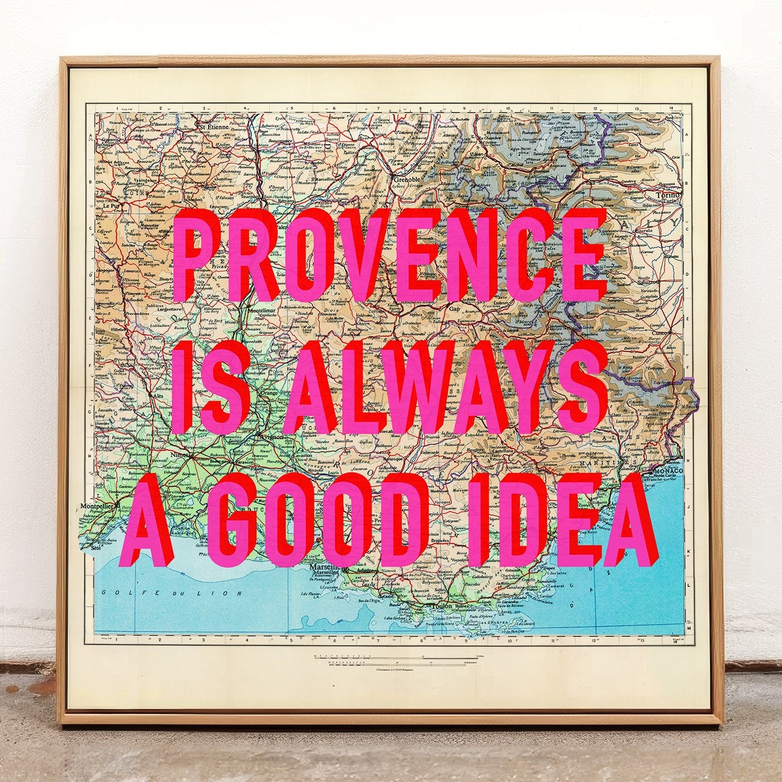Provence Retro Pop Art Map Print (France) - Magic Posters