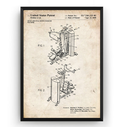 Pull Down Exercise Machine 2008 Patent Print - Magic Posters