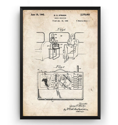 Radio Receiver 1942 Patent Print - Magic Posters
