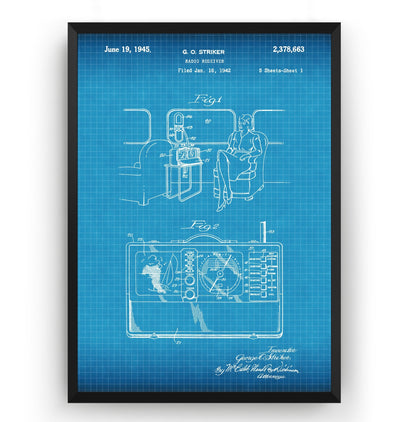 Radio Receiver 1942 Patent Print - Magic Posters