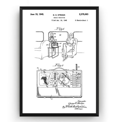 Radio Receiver 1942 Patent Print - Magic Posters
