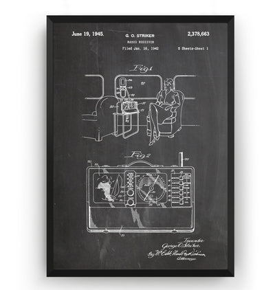 Radio Receiver 1942 Patent Print - Magic Posters