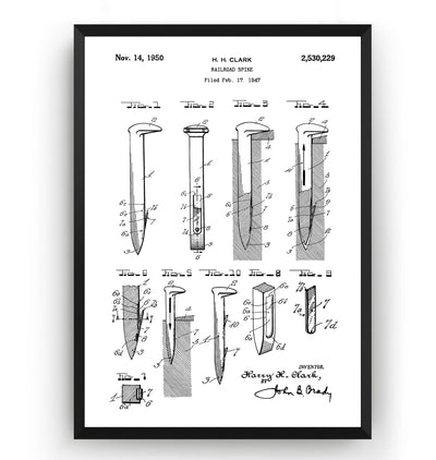 Railroad Spike 1950 Patent Print - Magic Posters