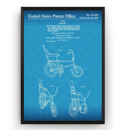 Raleigh Chopper Bike 1969 Patent Print - Magic Posters